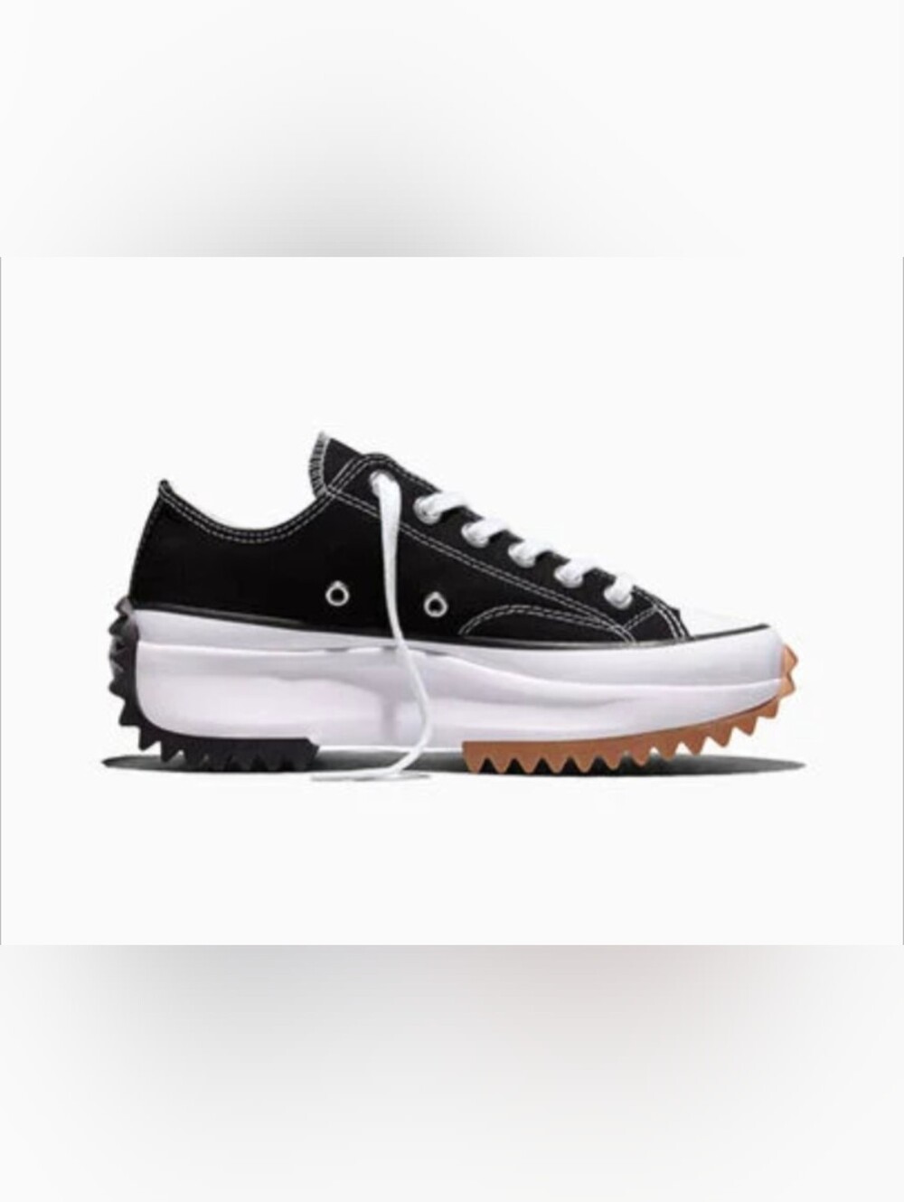 Converse Black Platform Low-Top Sneakers with Chunky Sawtooth Sole